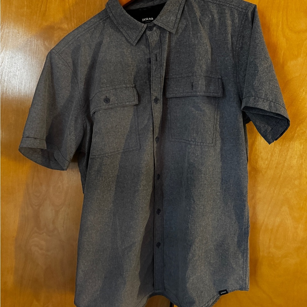 Prana Men's Gray Button Down Shirt
